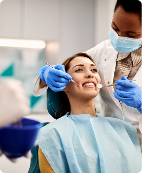 Patient receiving general dental care in a dental clinic